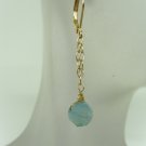 Gold-Tone Blue Bead Earrings
