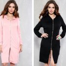 Razor Cut Oversized Casual Zippered Sweater Dress