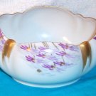 antique Victorian fine handpainted porcelain open double handle bowl