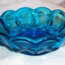 Vintage blue glass double handle nappy circa 1950