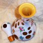 bohemia case cut glass decanter,Amber-white-Antique
