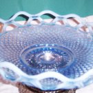 Fenton Super Fenton open lace Opaline pale blue to whites in this 8 1/2 inch..