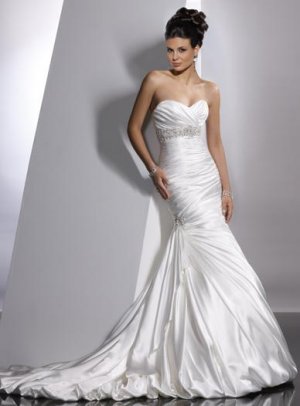Slim A-line gown  sweetheart neckline corset closure  Wedding Dresses Prom Gown Dress