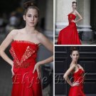 ELYSEMOD A-line Bateau Floor-length Ruffles/Beads Satin Quick Delivery/ Evening/ Prom Dress