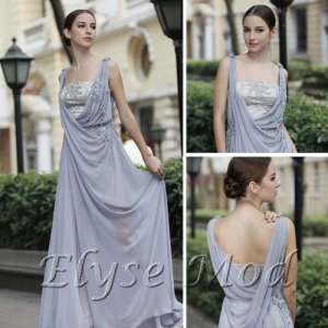 ELYSEMOD A-line Spaghetti Straps Floor-length Tencel Chiffon Quick Delivery/ Evening/ Party Dresses
