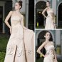ELYSEMOD A-line Strapless Sweep Train Matter Satin Quick Delivery/ Beauty Formal Dresses