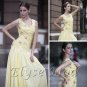 ELYSEMOD A-line V-necl Floor Length Silk Lace Quick Delivery Cocktail Dress/Party Dress