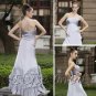 ELYSEMOD A-line Strapless Floor Length Stain Ruffles Quick Delivery Fromal/ Wedding Dresses