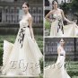 ELYSEMOD A-line StraplessBrush Train Applique Quick Delivery Prom Wedding Party Dress