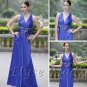 ELYSEMOD A-line V-neck Floor Length Matte Silk Rhineston Flower Quick Delivery Evening Dress