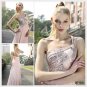 Elysemod Sheath Sweep Train Silk Chiffon Beading One-Shoulder Wedding Dresses 80168