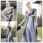 Elysemod A-line One Shoulder Floor-length Capped Short Tencel Chiffon Evening Dress 80236