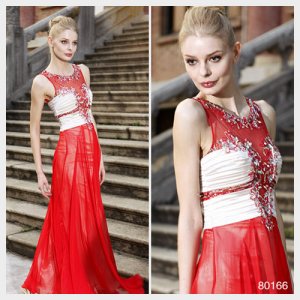 Elysemod A-line Scoop Floor-length Sleeveless Chiffon Quick Delivery/ Evening Dress 80166