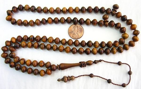 ISLAMIC PRAYER BEADS SUBHA V.RARE 99B PARADISE WOOD OUD