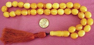 PRAYER WORRY BEADS KOMBOLOI BUTTERSCOTCH AMBER OVAL