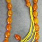 PRAYER WORRY BEADS REAL GOLD AMBER + MOTHER OF PEARL