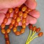 PRAYER WORRY BEADS REAL GOLD AMBER + MOTHER OF PEARL