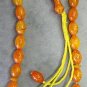 PRAYER WORRY BEADS REAL GOLD AMBER + MOTHER OF PEARL