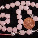 GREEK KOMBOLOI STERLING AND PINK QUARTZ WORRY BEADS