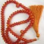 ISLAMIC LARGE PRAYER BEADS 99 ORANGE MARBLED AMBER