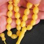 PRAYER BEADS YELLOW AMBER RESIN OTTOMAN CARVE- 33 Beads