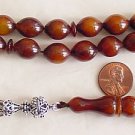 ISLAMIC PRAYER BEADS CHOCOLATE TURKISH AMBER - Tesbihci