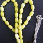 ISLAMIC PRAYER WORRY BEADS OVAL JADE & STERLING