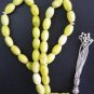 ISLAMIC PRAYER WORRY BEADS OVAL JADE & STERLING