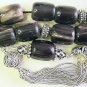 GREEK KOMBOLOI AFRICAN HORN HUGE BARRELS AND STERLING