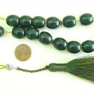 GREEK KOMBOLOI V.DARK GREEN BARREL SANDALOUS +STERLING