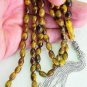 ISLAMIC PRAYER BEADS 99 OVAL TIGER EYE & STERLING