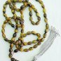 ISLAMIC PRAYER BEADS 99 OVAL TIGER EYE & STERLING
