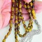 ISLAMIC PRAYER BEADS 99 OVAL TIGER EYE & STERLING