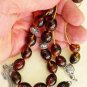 GREEK KOMBOLOI OLIVE BEADS GENUINE DARK BALTIC AMBER