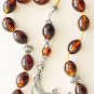 GREEK KOMBOLOI OLIVE BEADS GENUINE DARK BALTIC AMBER