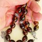 GREEK KOMBOLOI OLIVE BEADS GENUINE DARK BALTIC AMBER