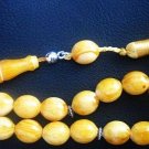 GREEK KOMBOLOI BUTTERSCOTCH AMBER OVAL MISKETA+STERLING