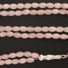 Islamic Prayer Beads 99 ROSE OVAL QUARTZ  & STERLING