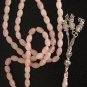 Islamic Prayer Beads 99 ROSE OVAL QUARTZ  & STERLING