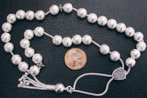 GREEK KOMBOLOI STERLING SILVER ROUND BEADS