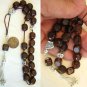GREEK KOMBOLOI VINTAGE LUCITE DARK AMBER AND STERLING