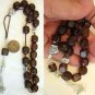 GREEK KOMBOLOI VINTAGE LUCITE DARK AMBER AND STERLING