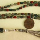 Islamic Prayer Beads 99 BLOODSTONE  & STERLING