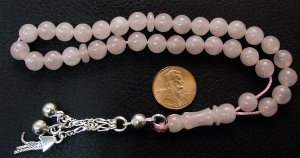 PRAYER BEADS: PINK QUARTZ -by Tesbihci