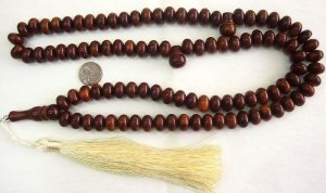 ISLAMIC LARGE PRAYER BEADS 99 BROWN SANDALOUS