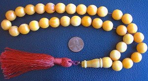 ISLAMIC PRAYER WORRY BEADS  YELLOW AMBER KOMBOLOI