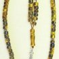 ISLAMIC PRAYER BEADS 99 BARREL CUT TIGER EYE & STERLING