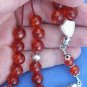 GREEK KOMBOLOI REDDISH BALTIC AMBER & STERLING SILVER