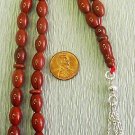 ISLAMIC PRAYER BEADS: RED JASPER & STERLING-by Tesbihci