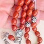 GREEK KOMBOLOI WORRY BEADS RED JASPER & STERLING